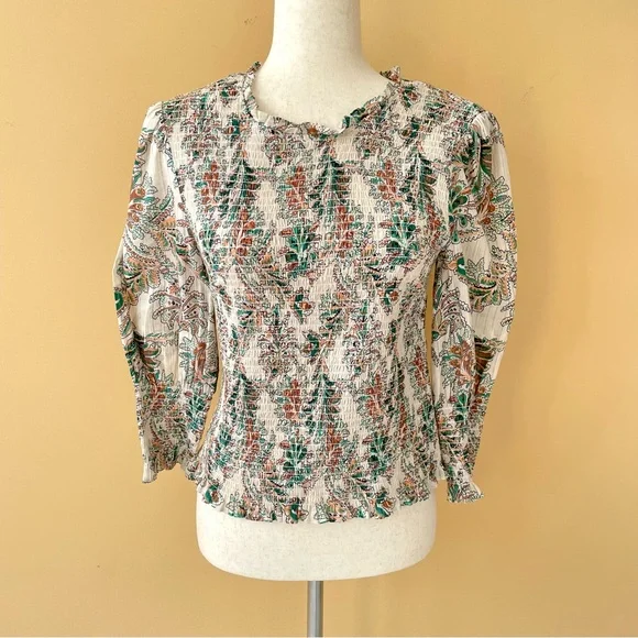 Veronica Beard Smocked Top - Picture 5 of 12